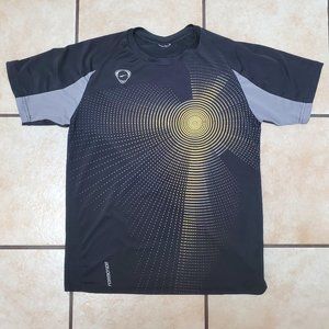 Super Cool Graphic SUNBURST Stellar Vortex Smooth SILKY Black Gold TEE Shirt